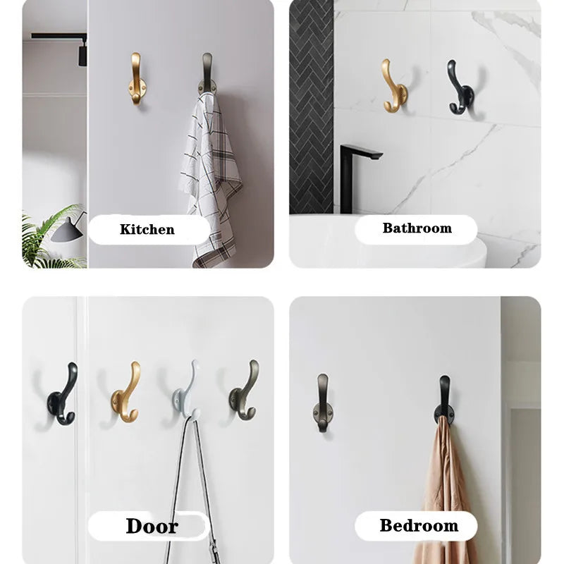 2/4pcs Wall Hooks Nail Hanging Rack Home Keys Clothes Hanger Door Robe Hook Coat Rack Towel Holder Bathroom Kitchen Accessories