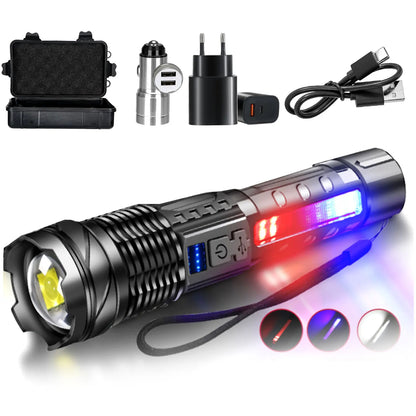 High Powerful LED Flashlights Long Range 150M Super Bright Torch Light Rechargeable Waterproof Outdoor Camping Lamp
