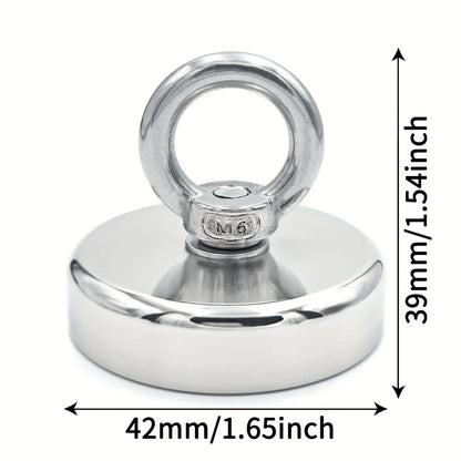 D16~D42mm Super Strong Neodymium Fishing Hook N52 Heavy Duty Rare Earth Neodymium with Countersunk Hole Eyebolt Salvage Magnetic