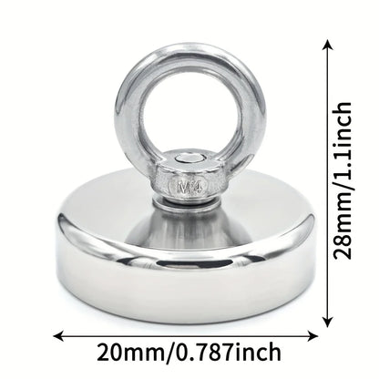 D16~D42mm Super Strong Neodymium Fishing Hook N52 Heavy Duty Rare Earth Neodymium with Countersunk Hole Eyebolt Salvage Magnetic