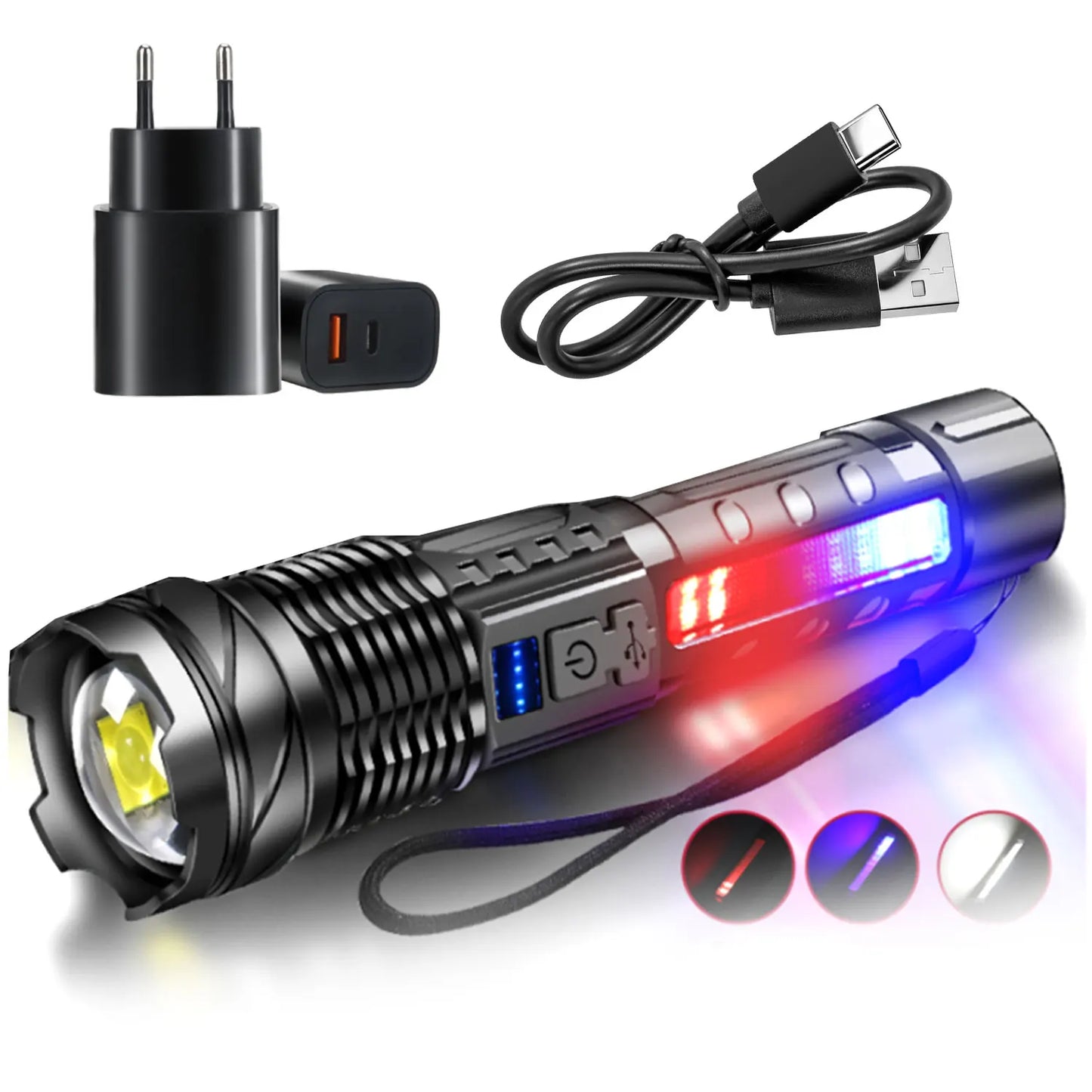 High Powerful LED Flashlights Long Range 150M Super Bright Torch Light Rechargeable Waterproof Outdoor Camping Lamp