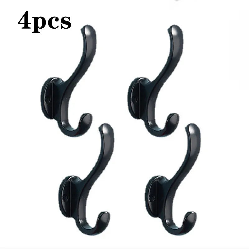 2/4pcs Wall Hooks Nail Hanging Rack Home Keys Clothes Hanger Door Robe Hook Coat Rack Towel Holder Bathroom Kitchen Accessories