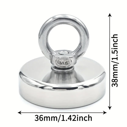 D16~D42mm Super Strong Neodymium Fishing Hook N52 Heavy Duty Rare Earth Neodymium with Countersunk Hole Eyebolt Salvage Magnetic