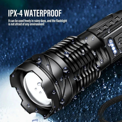High Powerful LED Flashlights Long Range 150M Super Bright Torch Light Rechargeable Waterproof Outdoor Camping Lamp