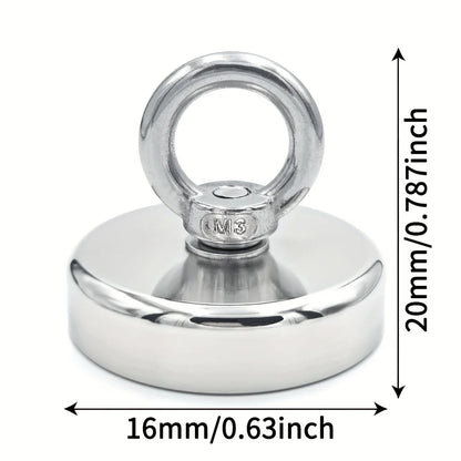 D16~D42mm Super Strong Neodymium Fishing Hook N52 Heavy Duty Rare Earth Neodymium with Countersunk Hole Eyebolt Salvage Magnetic