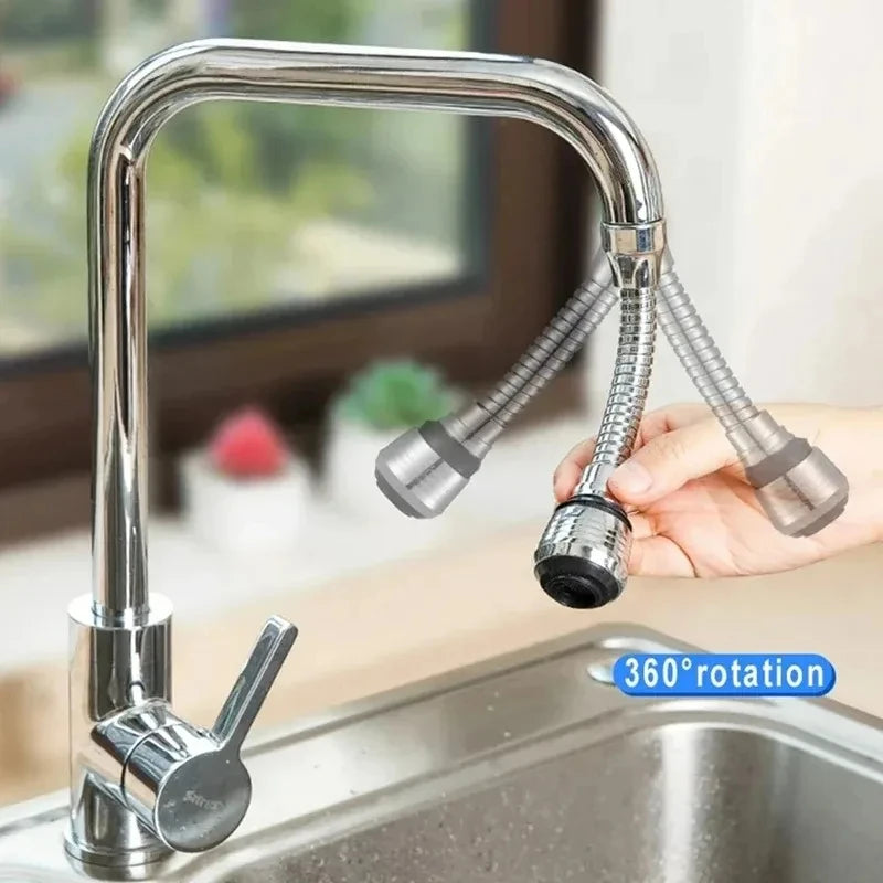 360° Rotating Kitchen Long Faucet Pressure Splash Proof Extended Filtering Foam Kitchen Universal Faucet Dual Mode Spray